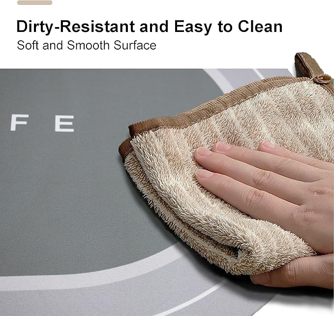 Rubber Bath mats Quick-Drying Non-Slip Bathroom mat Super Absorbent Bath mat Instant Dry Bath mat, Bathroom Rug in Front of The Kitchen Sink, Shower Room, Bathtub, Oval(2pcs Blue+16.9x26.7in)