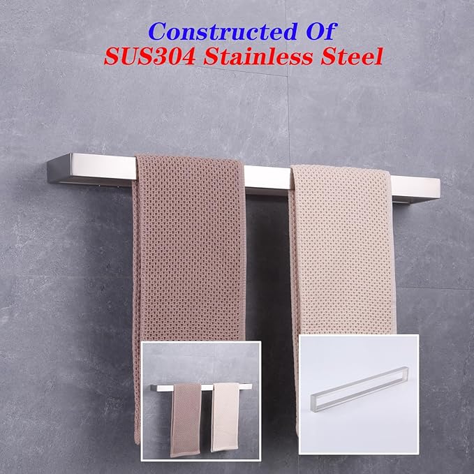 GERZWY Bathroom 30-Inch Towel Bar Stainless Steel Bath Towel Bar Modern Style Wall Mount Brushed Finish HG17702-LS