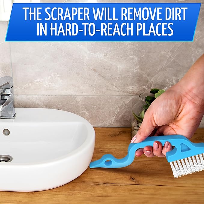 2 Pcs Crevice Cleaning Brush - Sliding Window Track & Gap Brush - Hard Bristle Dust Remover for Bathroom & Kitchen