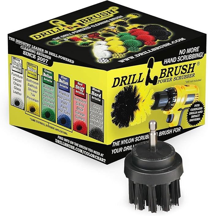 Cleaning Supplies BBQ Grill Brush - Cordless Drill Spin Brush Grill Cleaner - Rust Remover - Household Cleaning Tool for Backyard Accessories - Industrial Cleaning Grade Scrubbing Brush - Nylon Brush