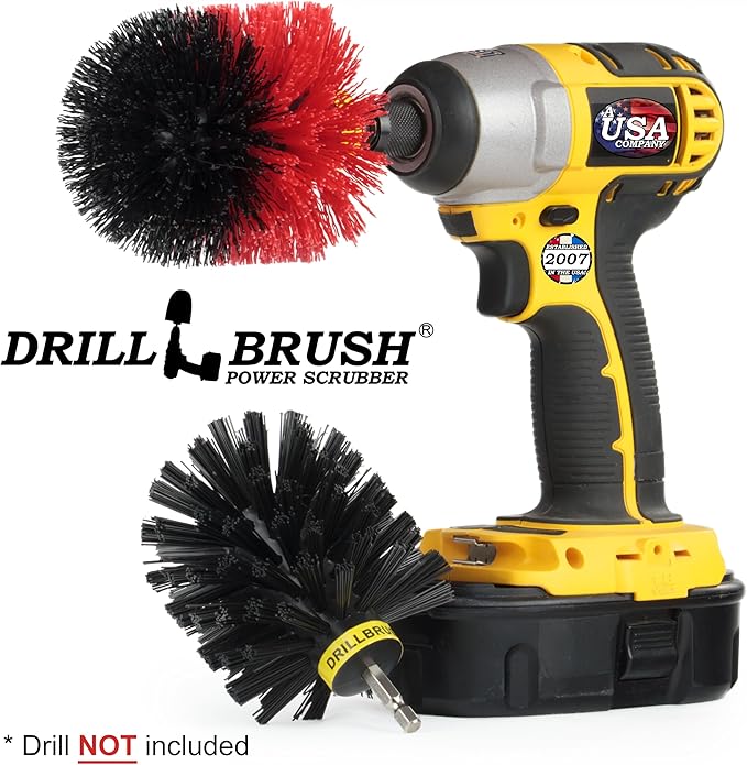 Original Drillbrush Power Scrubber Two Brush Kit in Stiff and Ultra Stiff