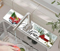 Kitchen Sink Splash Guard Faucet Mat - Super Absorbent Fast Drying Mat, Christmas Tree Pattern, 23.5" x 5.5" Microfiber Diatomite, Dish Drying Mat, 1 PC