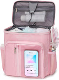 F-color Shower Caddy Portable for College Dorm Essentials - Large Hanging Sturdy Handle Toiletry Tote Bag with Hook, Multiple Pockets, Quick Dry Organizer for Camping, Travel, Gym, Pink
