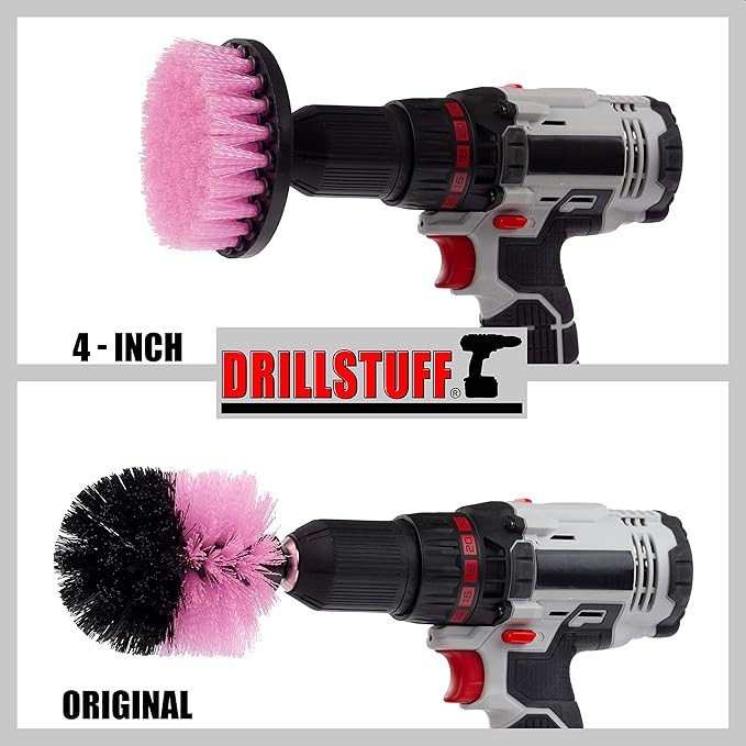 Cleaning Brush Kit - Includes 2-Piece Scrub Brush Set with Quick Change Shaft for Cordless Drills, Ideal for Bathrooms, Kitchens, and More