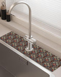 Patterned Sink Faucet Mat Kitchen Splash Guard Super Absorbent Drying Mat, Non-Slip Drain Pad for Kitchen Counter or Bathroom-24x5.5in