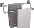 TocTen Double Bath Towel Bar - Thicken SUS304 Stainless Steel Towel Rack for Bathroom, Bathroom Accessories Double Towel Rod Heavy Duty Wall Mounted Square Towel Holder(Brushed Nickel, 16 INCH)