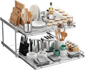 HOLDN’ STORAGE Two Tier Pull Out Cabinet Organizer, Individual Sliding Drawers - Heavy Duty Metal with Lifetime Limited Warranty - Anti Rust Chrome Finish - 26" W x 21”D x 16.5" H