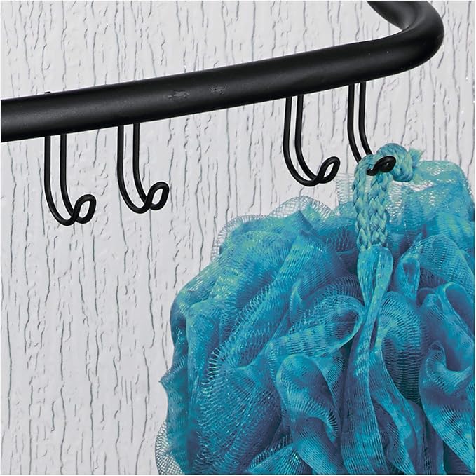 iDesign Over-the-Door Hanging Shower Caddy Organizer, The Forma Collection – 12” x 6.5” x 24”, Matte Black