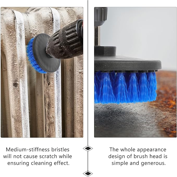 PartyKindom Electric Drill Brush Heads Set 5-inch Hollow Blue Floor Cleaning Brush Attachment for Home Use, Portable Electric Cleaning Tool Accessory for Kitchen Bathroom Scrubbing