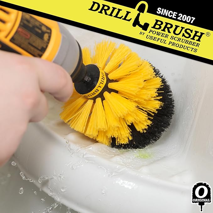 Drill Brush - Bathroom Cleaning Accessories - Shower Cleaner Brush - Scrub Brush - Bath Mat - Bathtub Brush - Sink Brush - Toilet Scrubbing Brush - Tile Flooring Cleaner - Grout Cleaner Brush for Home