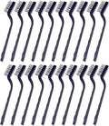20 Pieces Mini Handle Stainless Steel Wire Bristles Brush Set for Cleaning Welding Slag, Stain and Rust (Silvery)