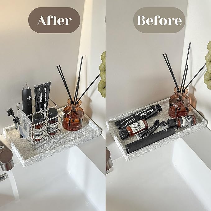 T.R.Sani. Electric Toothbrush Holders for Bathrooms, Stainless Steel Tooth Brush Holder and Kids Toothpaste Holder with 3 Slots, Miltipurpose Organizer for Shower, Vanity, Office Desk - Silver