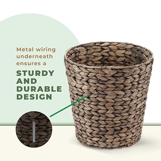 2-Pack Black Wicker Trash Cans