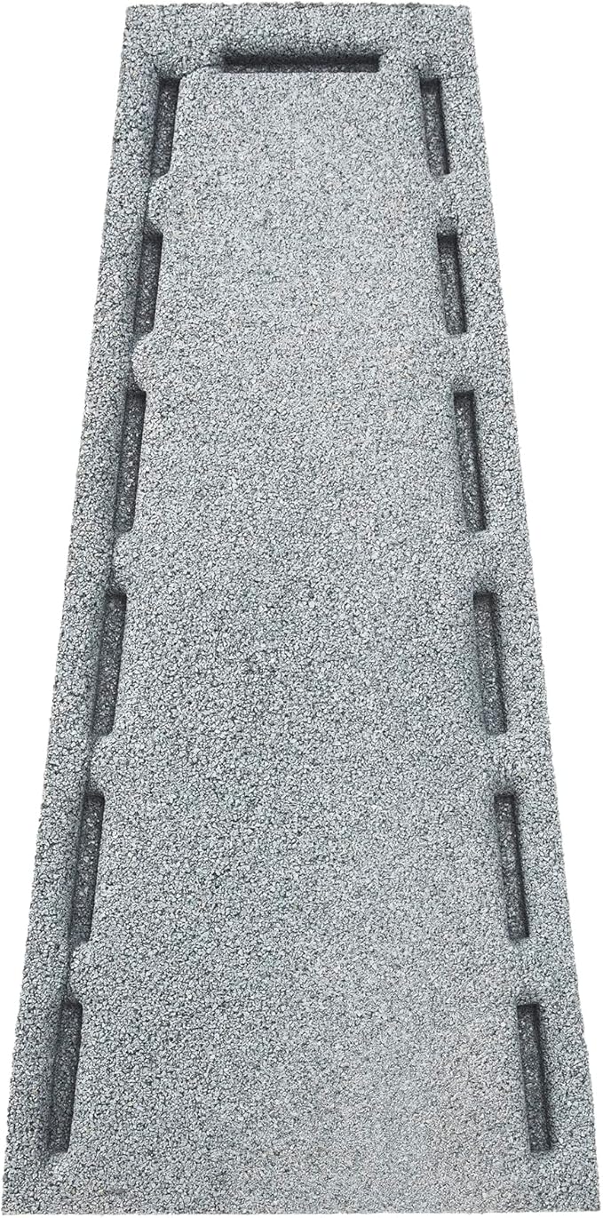 Rubberific Premium Rubber Downspout Splash Block, Rain Guard, Stone Textured Drain Extender (3 Pack, Gray)