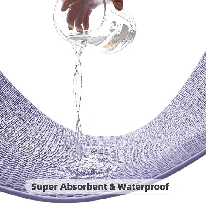 Large Bathroom Rugs Non Slip Washable Bath Rugs Super Absorbent Bathroom Rug Thin Quick Dry Low Pile Bath Mats, Lavender 36"x60"