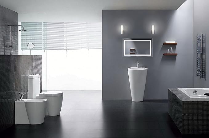 Krugg | 42 Inch X 24 Inch LED Bathroom Mirror | Lighted Vanity Mirror Includes Dimmer & Defogger | Wall Mount Vertical or Horizontal Installation