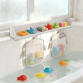 Extra-Long 31.5 Inch Bathtub Splash Guard for Kids,2 Storage Pockets Large Capacity Bath Toy Caddy Holder,Silicone Water Shield Prevent Bathroom Spills