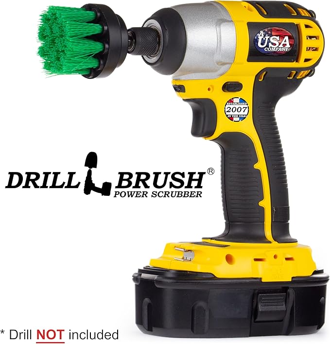 Small Diameter All Purpose Power Scrub and Cleaning Brush Automotive Home Garage and Boat Cleaning