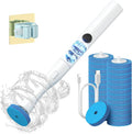 AIR U+ Electric Toilet Brush and Holder Set with 25 Disposable Refill Heads, Rechargeable & Wall-Mounted No Drilling Powerful Disposable Toilet Bowl Cleaner Wand