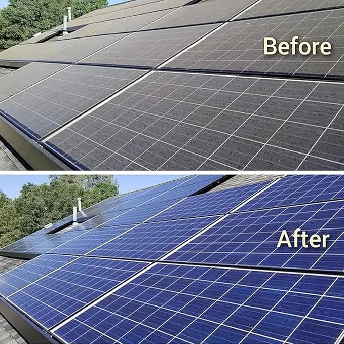 Electric Solar Panel Cleaning Brush, Adjustable Water Fed Pole, Outdoor Window Washing Equipment
