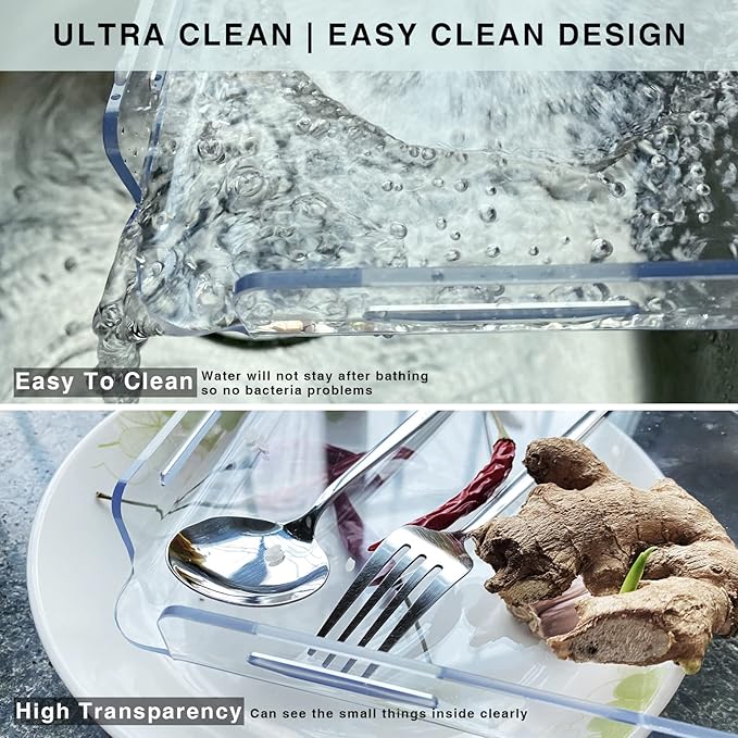 Acrylic Corner Shelves, 2 Pack Adhesive Shower Caddy Organizer for Tile Walls, Wall Mounted Clear Bathroom Shelves for Inside Shower & Kitchen Storage