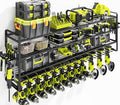 KAFAHOM Large Power Tool Organizer Wall Mount-13 Drill Holder for Garage,4 Layer Power Tool Rack,Tool Organizer and Storage with 2 New Accessories, Gifts Idea for Men Dad Husband