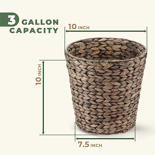 2-Pack Black Wicker Trash Cans