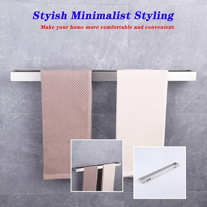 GERZWY Bathroom 30-Inch Towel Bar Stainless Steel Bath Towel Bar Modern Style Wall Mount Brushed Finish HG17702-LS