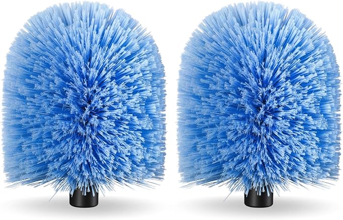 2 Pack Screw on Webster Cobweb Duster Head for Pole,Spider Web Remover Brush, Cobweb Duster Head Attachment,Fits Standard 3/4 inch Threaded Poles(Big Keeps Its Shape, Blue)