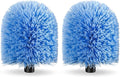 2 Pack Screw on Webster Cobweb Duster Head for Pole,Spider Web Remover Brush, Cobweb Duster Head Attachment,Fits Standard 3/4 inch Threaded Poles(Big Keeps Its Shape, Blue)