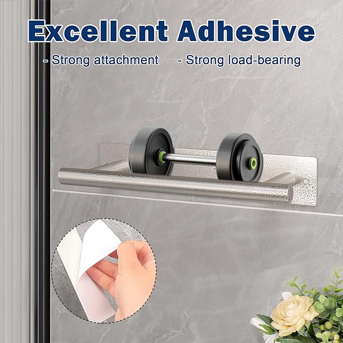 NearMoon Self Adhesive Hand Towel Holder/Towel Ring, Stainless Steel Hand Towel Bar Rustproof Stick on Wall-Towel Rack for Bathroom/Kitchen, Sticky and Wall Mounted (1, Brushed Nickel)