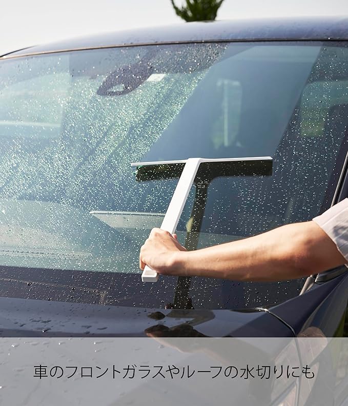 Yamazaki 2005 TOWER Magnetic Wiper, white, Silicone/Nylon/Magnet, Minimalist, 31 x 4.5 x 50 cm