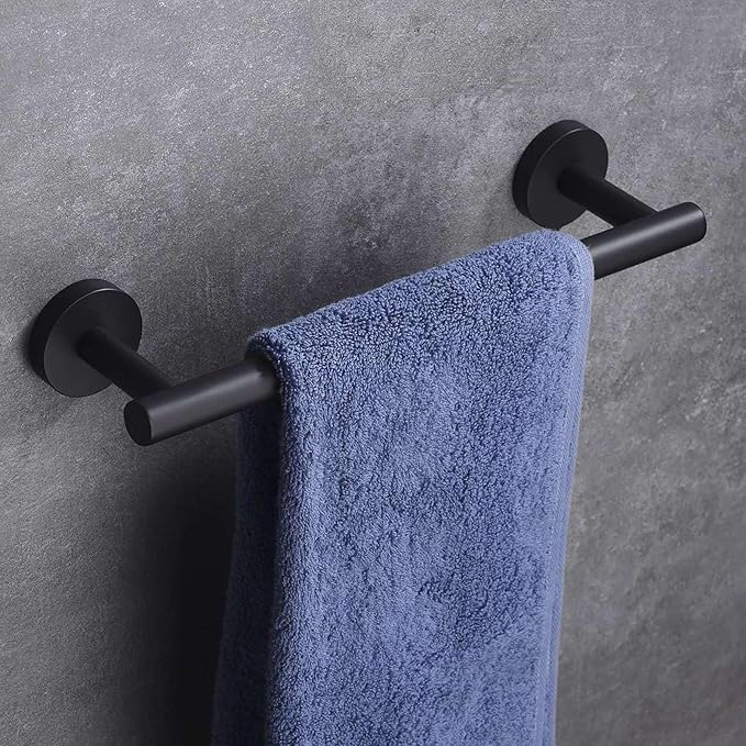 Modket 18 Inches Matte Black Towel Bar Bathroom Hardware 304 Stainless Steel Wall Mounted Kitchen Towel Holder Cloths Hanger