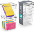Sorbus Small Clear Plastic Storage Bins with Lids, Clear Stackable Storage Bins, Laundry Room Organizer Bins, Office, Classroom, Playroom, Bathroom, Laundry Room Organization and Storage (4 Pack)
