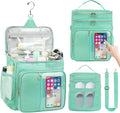 Portable Shower Caddy College Dorm Essentials, Large Toiletry Bag for Women Men, 2 Layers Quickly Dry Mesh Bathroom Tote Bag, Hanging Makeup Organizer Bag for Travel, Gym, Camping (Mint Green)