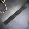 Sharp-tec Shower Drain, 32 inch Linear Shower Drain, Matte Black 304 Stainless Steel Rectangular Shower Floor Drain with Adjustable Leveling Feet, Hair Strainer, cUPC Certified, ST-099-32B
