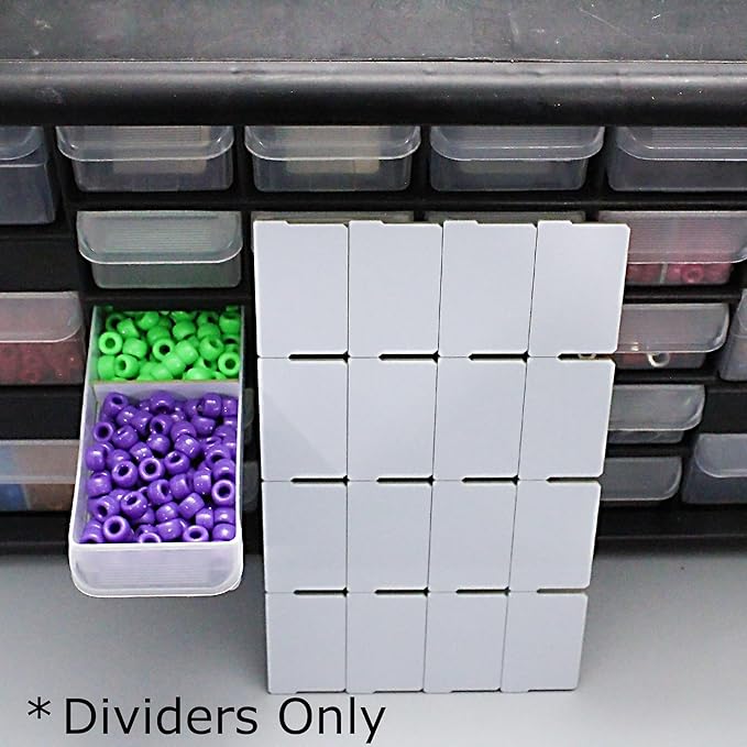 (64-Pack) Small Drawer Dividers compatible with Craft Cabinet and Hardware Storage Organizers, (Dividers Only)