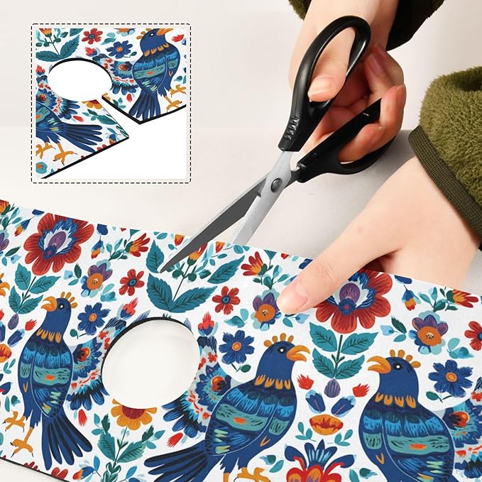 Mexico Eagles Flowers Blue Kitchen Sink Splash Guard Sink Faucet Mat Faucet Handle Drip Catcher Drain Mats for Kitchen Bathroom Countertop Absorbent Dish Drying Pad 2Pack 14.7x5.4IN