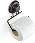 Powerful Vacuum Suction Cup Toilet Paper Holder – Wall Mount No Drilling Bathroom Stainless Steel Tissue Roll Dispenser – Adhesive 3M Stick Disc Included (Bronze)