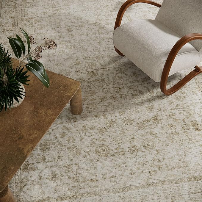 10x12 Area Rug Washable Rugs: Large Living Room Rug Stain Resistant Non Slip Distressed Vintage Low Pile Faux Wool Soft Carpet for Bedroom Farmhouse Dining Room Kids Playroom Nursery