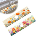 Bimkole 2 PCS Faucet Absorbent Mat, Kitchen Faucet Sink Splash Guard Wraparound Cloth Pads Drip Catcher for Sink Faucet for Kitchen Bathroom Faucet, Colorful Faucet Mat, 15 x 4 Inch Flower A5