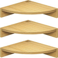 Fun Memories Corner Shelf Wall Mount, Wood Floating Corner Shelves, Corner Wall Shelf for Bedroom, Bathroom, Kitchen, Living Room (Oak, 3 Pack)