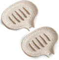 2 Pcs Soap Dish with Drain- Self Draining Bar Soap Holder for Shower, Large Resin Soap Savers Soap Tray Sponge Holder for Kitchen, Bathroom, Bathtub Sink, Linen
