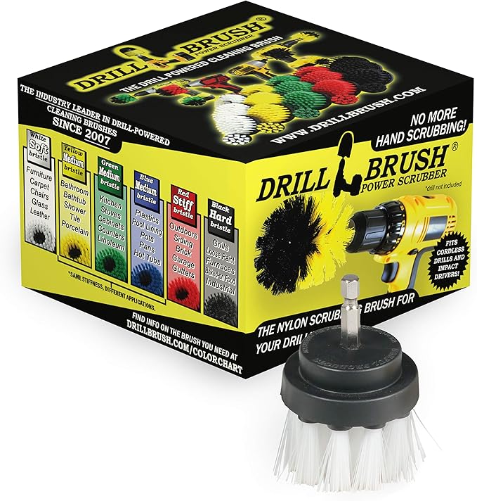 Cleaning Supplies - Scrub Brush - Car Detailing Products - Detailing Brush - Wheel Brush - Carpet Cleaner - Upholstery Cleaner - Drill Brush - Soft Bristle Brush - Aluminum - Car Cleaning Detail Brush