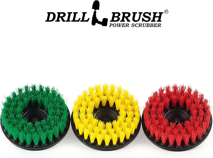 Drill Brush - Bathroom Accessories - Shower Cleaner - Large Spin Brush Multi-Purpose Cleaning Kit - Deck Brush - Bird Bath - Kitchen Tools - soap scum, Hard Water, Mineral deposits, Calcium, Rust