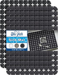 Bigli Sink Mat Protectors for Stainless Steel/Ceramic Sinks, 2 Pack 15.7x11.8 inches, PVC, Fast Draining (Black)