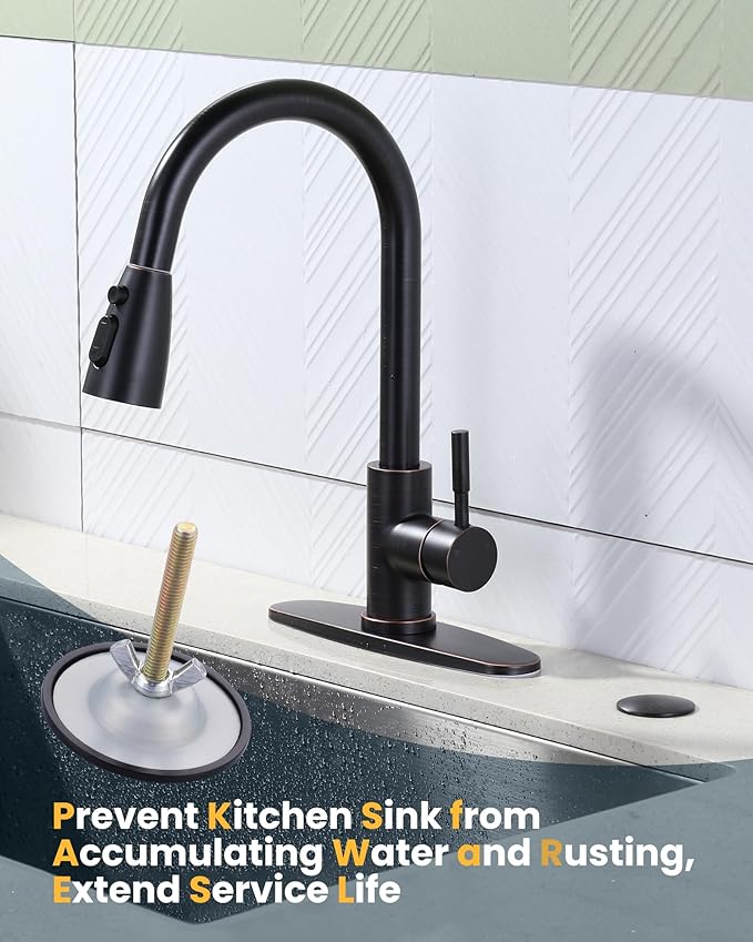 ALEASHA Kitchen Sink Hole Cover, Faucet Hole Cover for Kitchen Sink, Tap Hole Plate Stopper Cover Blanking Brass Metal Plug, Oil Rubbed Bronze