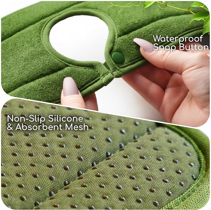 The Original Ternal Sinkmat Drip Catcher & Splash Guard, Faucet Mat for Sinks – Absorbent Microfiber, Machine Washable Counter Protector & Drying Mat for Kitchen, Bathroom or RV [Moss Green]