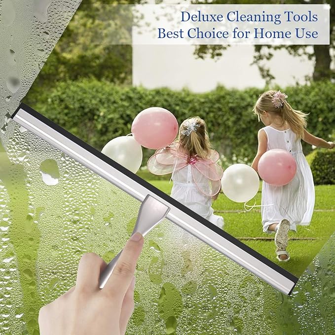 Shower Squeegee for Shower Doors, Bathroom, Mirrors, Tiles and Car Windows (Grey, 14 inch)