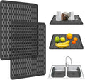 Yolife 2 Pack Kitchen Sink Mats,15.8inch x 12inch PVC Sink Protector Mat for Stainless Steel, Sink Drainer Mat Dish Drying Mat Protector Prevents Scratches,Dishes and Glassware